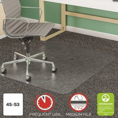 Deflect-o - 53" Long x 45" Wide, Chair Mat - Rectangular, Beveled Edge Style - Exact Tooling