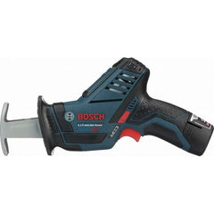 Bosch - 12V, 0 to 3,000 SPM, Cordless Reciprocating Saw - 0.5699" Stoke Length, Lithium-Ion Batteries Included - Exact Tooling