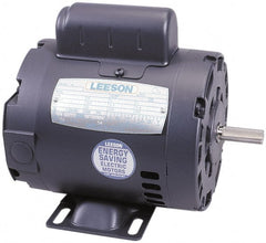 Leeson - 1-1/2 Max hp, 1,740 Max RPM, Electric AC DC Motor - 115, 208, 230 V Input, Single Phase, 145T Frame - Exact Tooling