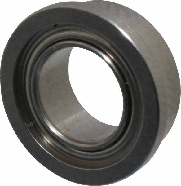 Value Collection - 3/16" Bore Diam, 5/16" OD, Double Shield Miniature Radial Ball Bearing - 1/8" Wide, With Flange, 1 Row, Round Bore, 29 Lb Static Capacity, 81 Lb Dynamic Capacity - Exact Tooling