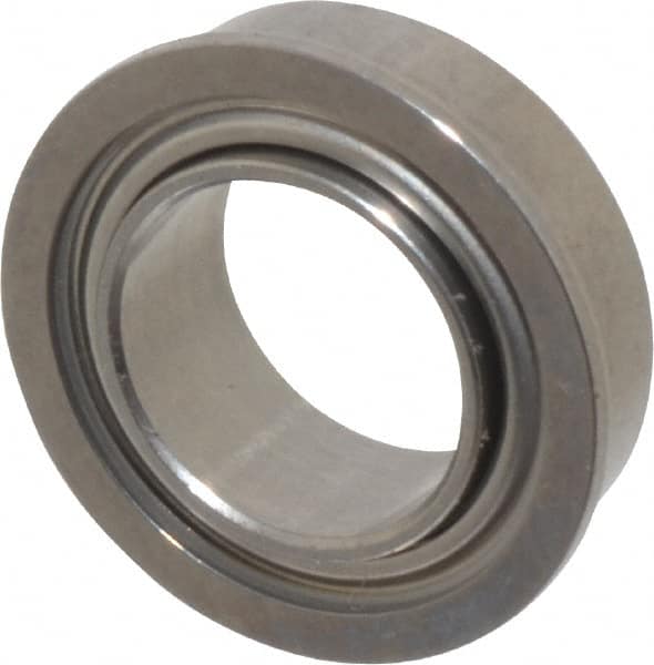 Value Collection - 5/16" Bore Diam, 1/2" OD, Double Shield Miniature Radial Ball Bearing - 5/32" Wide, With Flange, 2 Rows, Round Bore, 52 Lb Static Capacity, 122 Lb Dynamic Capacity - Exact Tooling