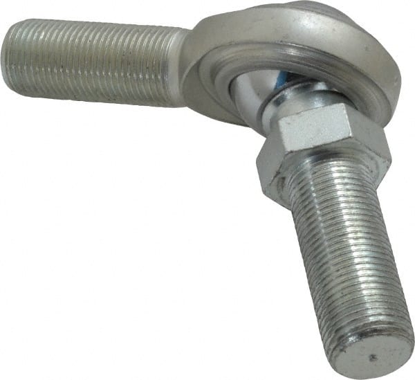 Made in USA - 3/4" ID, 1-3/4" Max OD, 14,290 Lb Max Static Cap, Male Spherical Rod End with Stud - 3/4-16 RH, Steel with Steel Raceway - Exact Tooling
