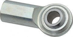 Made in USA - 1/2" ID, 1-5/16" Max OD, 8,386 Lb Max Static Cap, Plain Female Spherical Rod End - 1/2-20 RH, Steel with Steel Raceway - Exact Tooling