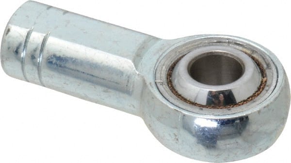 Made in USA - 5/16" ID, 7/8" Max OD, 7,640 Lb Max Static Cap, Plain Female Spherical Rod End - 5/16-24 RH, Alloy Steel with Steel Raceway - Exact Tooling