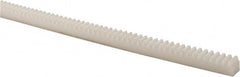 Poly Hi Solidur - 3/8" Face Width, 4 Feet Long, 3/8" Thick Nylon Gear Rack - 20 Pitch, 14-1/2° Pressure Angle - Exact Tooling