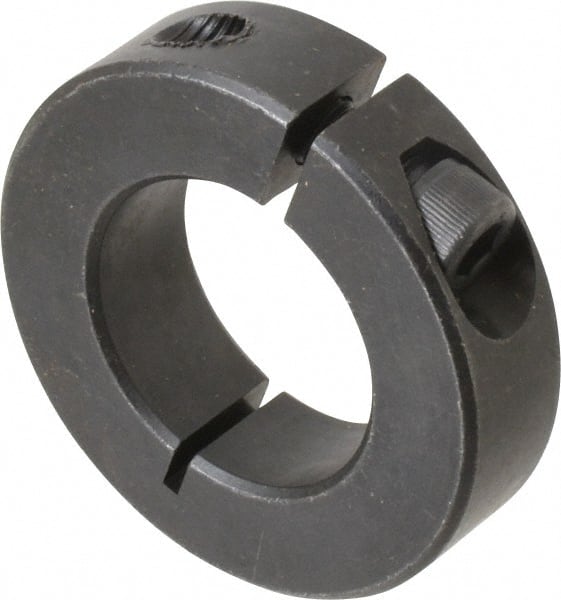 Climax Metal Products - 1-1/16" Bore, Steel, One Piece One Piece Split Shaft Collar - 1-7/8" Outside Diam, 1/2" Wide - Exact Tooling
