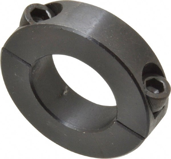 Climax Metal Products - 1-1/16" Bore, Steel, Two Piece Two Piece Split Shaft Collar - 1-7/8" Outside Diam, 1/2" Wide - Exact Tooling