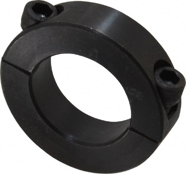Climax Metal Products - 1-1/8" Bore, Steel, Two Piece Shaft Collar - 1-7/8" Outside Diam, 1/2" Wide - Exact Tooling
