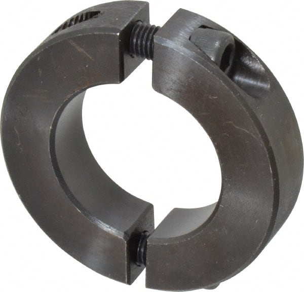 Climax Metal Products - 1-3/16" Bore, Steel, Two Piece Shaft Collar - 2-1/16" Outside Diam, 1/2" Wide - Exact Tooling