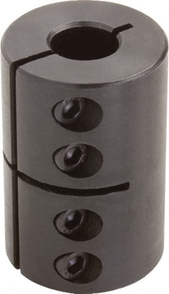 Climax Metal Products - 1-1/2" Inside x 2-1/2" Outside Diam, Rigid Coupling with Keyway - 3-3/4" Long x 3/8" Keyway Width - Exact Tooling