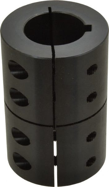 Climax Metal Products - 1-1/4" Inside x 2-1/4" Outside Diam, Rigid Coupling with Keyway - 3-3/8" Long x 1/4" Keyway Width - Exact Tooling