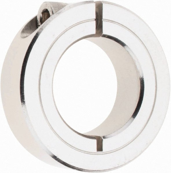 Climax Metal Products - 1" Bore, Stainless Steel, One Piece Clamp Collar - 1-3/4" Outside Diam, 1/2" Wide - Exact Tooling