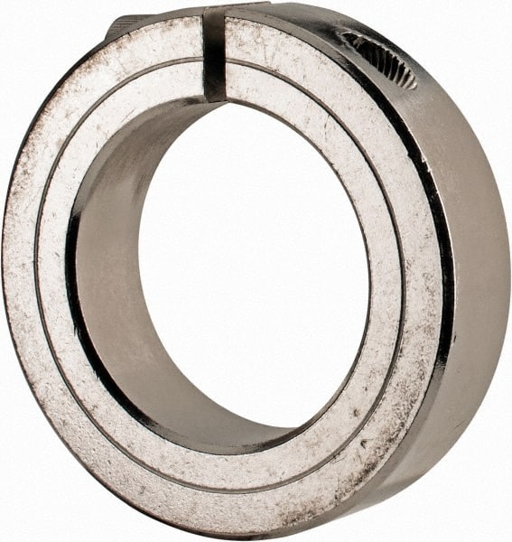Climax Metal Products - 1-3/4" Bore, Stainless Steel, One Piece Clamp Collar - 2-3/4" Outside Diam, 11/16" Wide - Exact Tooling