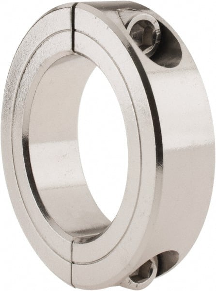 Climax Metal Products - 1-3/4" Bore, Stainless Steel, Two Piece Shaft Collar - 2-3/4" Outside Diam, 11/16" Wide - Exact Tooling