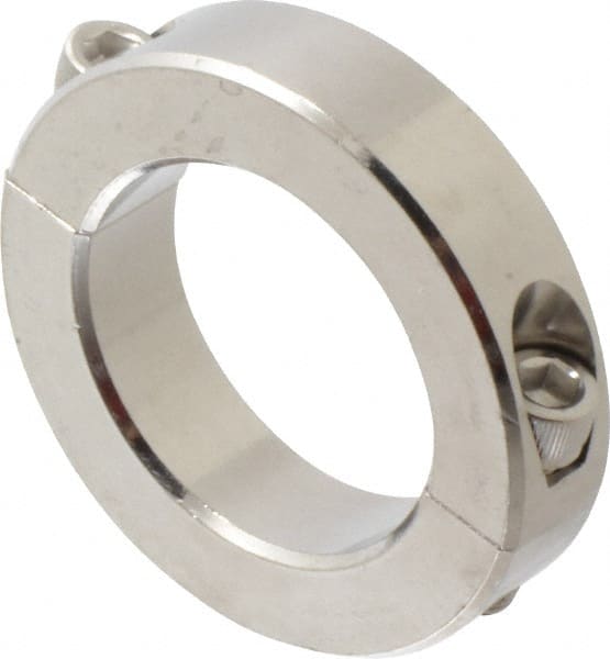 Climax Metal Products - 1-15/16" Bore, Stainless Steel, Two Piece Shaft Collar - 3" Outside Diam, 11/16" Wide - Exact Tooling