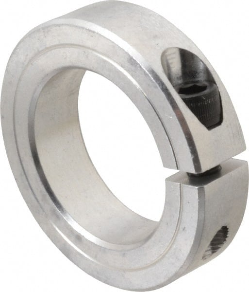 Climax Metal Products - 1-3/4" Bore, Aluminum, One Piece Clamp Collar - 2-3/4" Outside Diam, 11/16" Wide - Exact Tooling