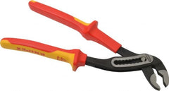Knipex - 10" OAL, 1-1/2" Max Capacity, 7 Position Water Pump Tongue & Groove Pliers - Standard V-Jaws, Alligator Jaw Head - Exact Tooling