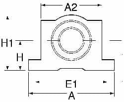 Thomson Industries - 8mm Inside Diam, 310 Lbs. Dynamic Capacity, Closed Single Pillow Block Linear Bearing - 28mm Overall Height x 35mm Overall Width, 20mm Btw Mount Hole Centers - Exact Tooling