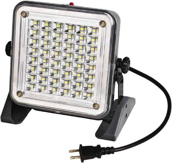 Value Collection - 120 Volt, 10 Watt, Electric, LED Portable Floor Work Light - 10' Cord, 1 Head, 750 Lumens, ABS - Exact Tooling