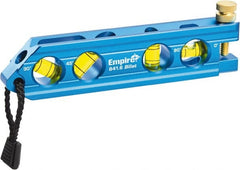 Empire Level - Magnetic 6" Long 4 Vial Torpedo Level - Metal, Blue, 1 Level, 1 Plumb & 1 30° & 1 45° Vials - Exact Tooling