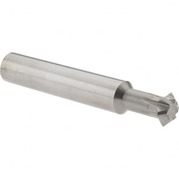 Accupro - 7/16° 7/16" Cut Diam, 0.157" Cut Width, 7/16" Shank, Solid Carbide Double-Angle Cutter - Exact Tooling