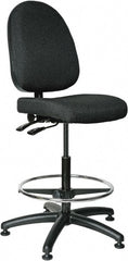 Bevco - 24 to 34" High Adjustable Height Swivel Stool - 27" Wide x 27" Deep, 100% Olefin Seat, Black - Exact Tooling