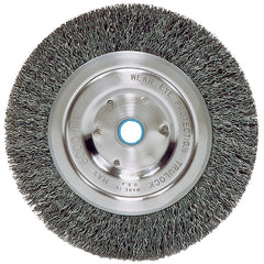 Vortec Pro 6″ Narrow Face Crimped Wire Wheel, .008″ Steel Fill, 5/8″-1/2″ Arbor Hole, Retail Pack - Exact Tooling