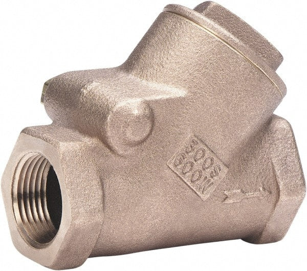 Milwaukee Valve - 1-1/2" Bronze Check Valve - Check Valve, Threaded (NPT), 600 WOG - Exact Tooling
