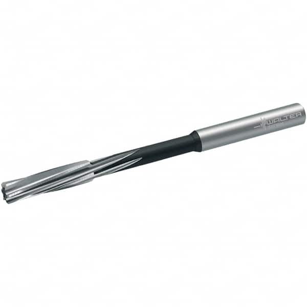 Walter-Titex - 9.8mm Cobalt 6 Flute Chucking Reamer - Spiral Flute, 10mm Straight Shank, 38mm Flute Length, 133mm OAL - Exact Tooling