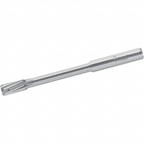 Walter-Titex - 9mm Solid Carbide 6 Flute Chucking Reamer - Spiral Flute, 10mm Straight Shank, 20mm Flute Length, 100mm OAL - Exact Tooling