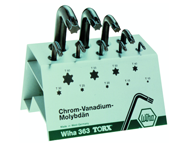 9 Piece - T10; T15; T20; T25; T30; T40; T50; T55 & T60 - Torx L-Key Short Arm Set In Stand - Exact Tooling