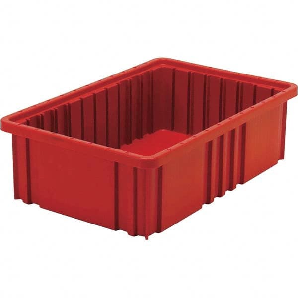 Quantum Storage - 40 Lb Load Capacity Red Polypropylene Dividable Container - Stacking, 5" Long x 10.9" Wide x 16-1/2" High - Exact Tooling