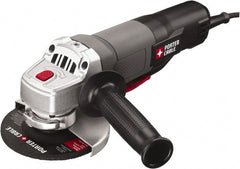 Porter-Cable - 4-1/2" Wheel Diam, 11,000 RPM, Corded Angle & Disc Grinder - 5/8-11 Spindle, 120 Volts, 7 Amps - Exact Tooling