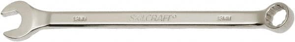 Ability One - 13mm 12 Point Combination Wrench - 15° Offset Angle, Steel, Chrome Finish - Exact Tooling