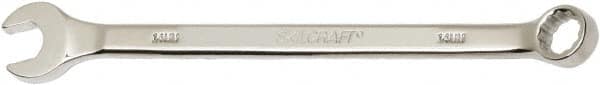 Ability One - 14mm 12 Point Combination Wrench - 15° Offset Angle, Steel, Chrome Finish - Exact Tooling