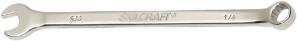 Ability One - 1/4" 12 Point Combination Wrench - 15° Offset Angle, Steel, Chrome Finish - Exact Tooling
