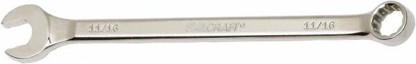 Ability One - 11/16" 12 Point Combination Wrench - 15° Offset Angle, Steel, Chrome Finish - Exact Tooling