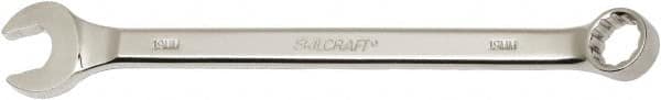 Ability One - 19mm 12 Point Combination Wrench - 15° Offset Angle, Steel, Chrome Finish - Exact Tooling