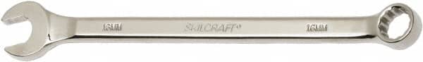 Ability One - 16mm 12 Point Combination Wrench - 15° Offset Angle, Steel, Chrome Finish - Exact Tooling