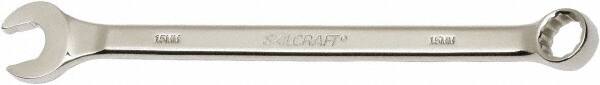 Ability One - 15mm 12 Point Combination Wrench - 15° Offset Angle, Steel, Chrome Finish - Exact Tooling