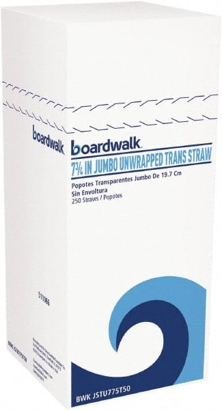 Boardwalk - Jumbo Straws, 7-3/4", Plastic, Translucent, Unwrapped, 250/Pack, 50 Pack/Carton - Exact Tooling
