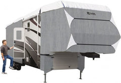 Classic Accessories - Polypropylene RV Protective Cover - 37 to 41' Long x 140" High, Gray and White - Exact Tooling