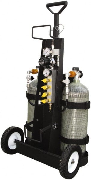 AIR Systems - SCBA/EEBA Breathing Air Bottle Cart - Use with Self-Contained Breathing Apparatus (SCBA) - Exact Tooling