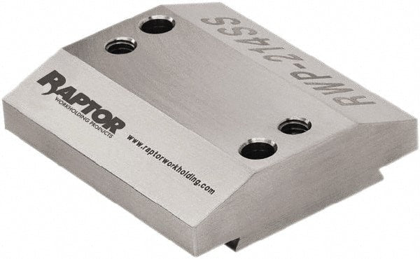 Raptor Workholding - 1-1/2" Jaw Width, 1/2" High x 2-1/2" Long x 2.2" Wide Riser - For Use with 4 & 5 Axis Workholding Systems - Exact Tooling