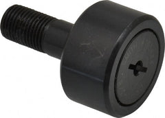 Accurate Bushing - 1-3/8" Roller Diam x 3/4" Width, 1/2" Stud Diam x 1-1/4" Length, Stud Cam Follower - Steel, 5/8" Thread Length, 1/2-20 Thread, 2" OAL, 4,470 Lb Dynamic Cap, 4,300 Lb Static Cap - Exact Tooling