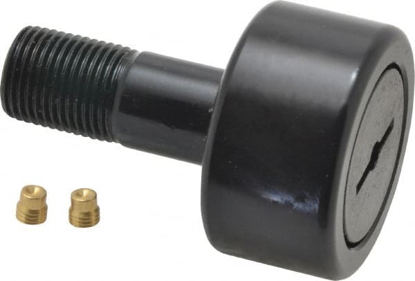 Accurate Bushing - 1-5/8" Roller Diam x 7/8" Width, 5/8" Stud Diam x 1-1/2" Length, Stud Cam Follower - Steel, 3/4" Thread Length, 5/8-18 Thread, 2-3/8" OAL, 5,560 Lb Dynamic Cap, 5,730 Lb Static Cap - Exact Tooling