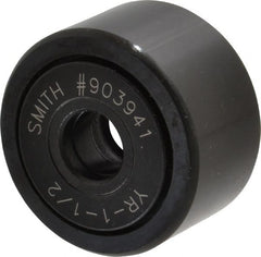 Accurate Bushing - 7/16" Bore, 1-1/2" Roller Diam x 7/8" Roller Width, Steel Yoke Cam Follower - 5,560 Lb Dynamic Load Capacity, 15/16" Overall Width - Exact Tooling