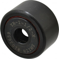 Accurate Bushing - 7/16" Bore, 1-1/2" Roller Diam x 7/8" Roller Width, Steel Yoke Cam Follower - 5,560 Lb Dynamic Load Capacity, 15/16" Overall Width - Exact Tooling