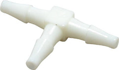 Norgren - 1/16" Barb, Nylon Single Barbed Tube Union Tee - White - Exact Tooling