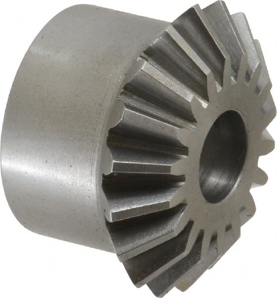 Boston Gear - 12 Pitch, 1-1/2" Pitch Diam, 18 Tooth Miter Gear - 0.33" Face Width, 1/2" Bore Diam, 1-1/4" Hub Diam, 20° Pressure Angle, Steel - Exact Tooling